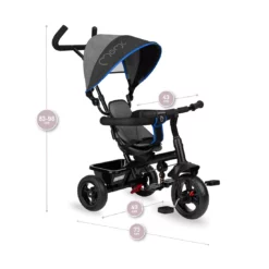 Tricycle MoMi IRIS 360° Gris/Bleu