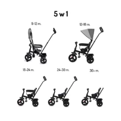Tricycle MoMi IRIS 360° Gris