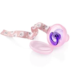 Porte Sucette Avec Cordon Rose - Babyjem