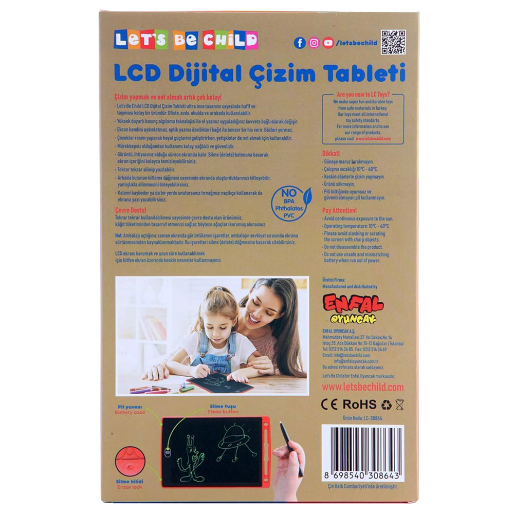 Tablette dessin LCD 10 en Couleur - Allobebe Maroc