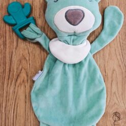 doudou porte sucette avec anneau de dentition