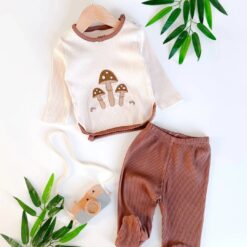Ensemble Duo ultra-doux et original - motif champignon