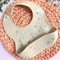 Bavoir Bébé Silicone : Poche Récupératrice & Motifs Ludiques