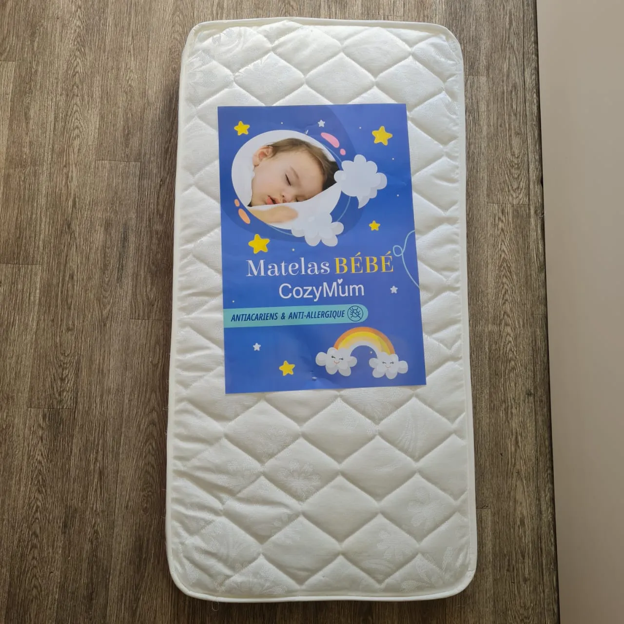 Matelas lit bébé - 60x120 x12 cm - SG25 - Housse lavable anti-allergique