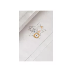 Parure de lit 60×120 gris et blanc 3 pièces - Interbaby