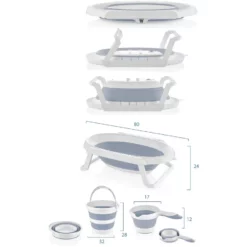 Set Baignoire pliable bébé + Seau + Verseur - Beehome