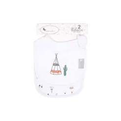 bavoir velcro (pack 2 unités)-blanc - Interbaby