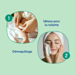 Carryboo - 150 Pads de Coton 100% BIO - Résistants, Ultra-doux et Absorbants - Hypoallergénique
