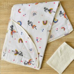 Cape de bain mousline + Gant - BEBEKEVI