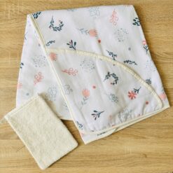 Cape de bain mousline + Gant - BEBEKEVI