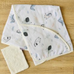 Cape de bain mousline + Gant - BEBEKEVI