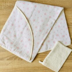 Cape de bain mousline + Gant - BEBEKEVI
