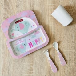 Coffret Repas 4Pcs pour bébé en Mélanine Happy- Bebekevi