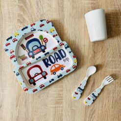Coffret Repas 4Pcs pour bébé en Mélanine Happy- Bebekevi