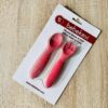 Cuillére + Fourchette d'apprentissage souple en silicone Rose - Bebekevi