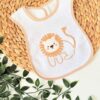 Bavoir Bébé Lion Coton Absorbant & Ludique - Bebekevi