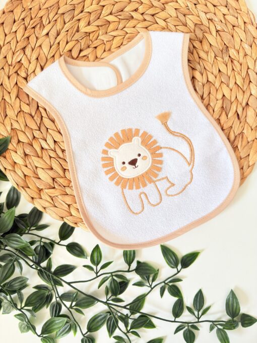 Bavoir Bébé Lion Coton Absorbant & Ludique - Bebekevi