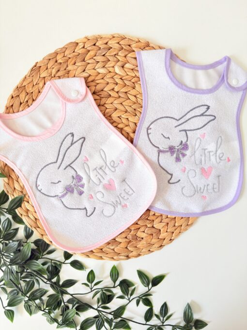 Bavoir Bébé Fille Coton Absorbant - Motif Lapin - Bebekevi