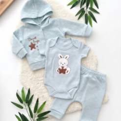 Jogging bébé fille brodé Lapin - Le Trio Cardigan 100% Coton