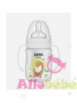 Biberon Anti-Colique Col Large avec anses 0-6M 250ml - Wee baby