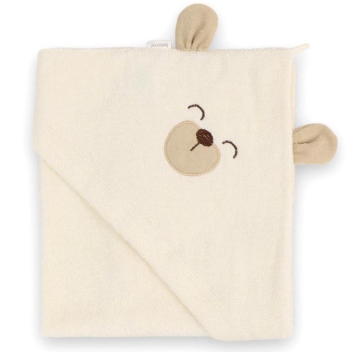 Sortie de bain Brodée mini chien beige - Bebitof