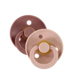2 Sucettes tetine ronde Blush 0/6mois- Bibs