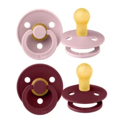 Lot de 2 Sucettes rose poudré grenat- Bibs