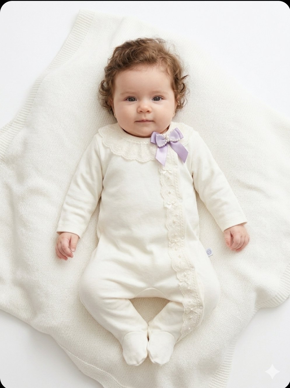 grenouillère bébé fille dentelle