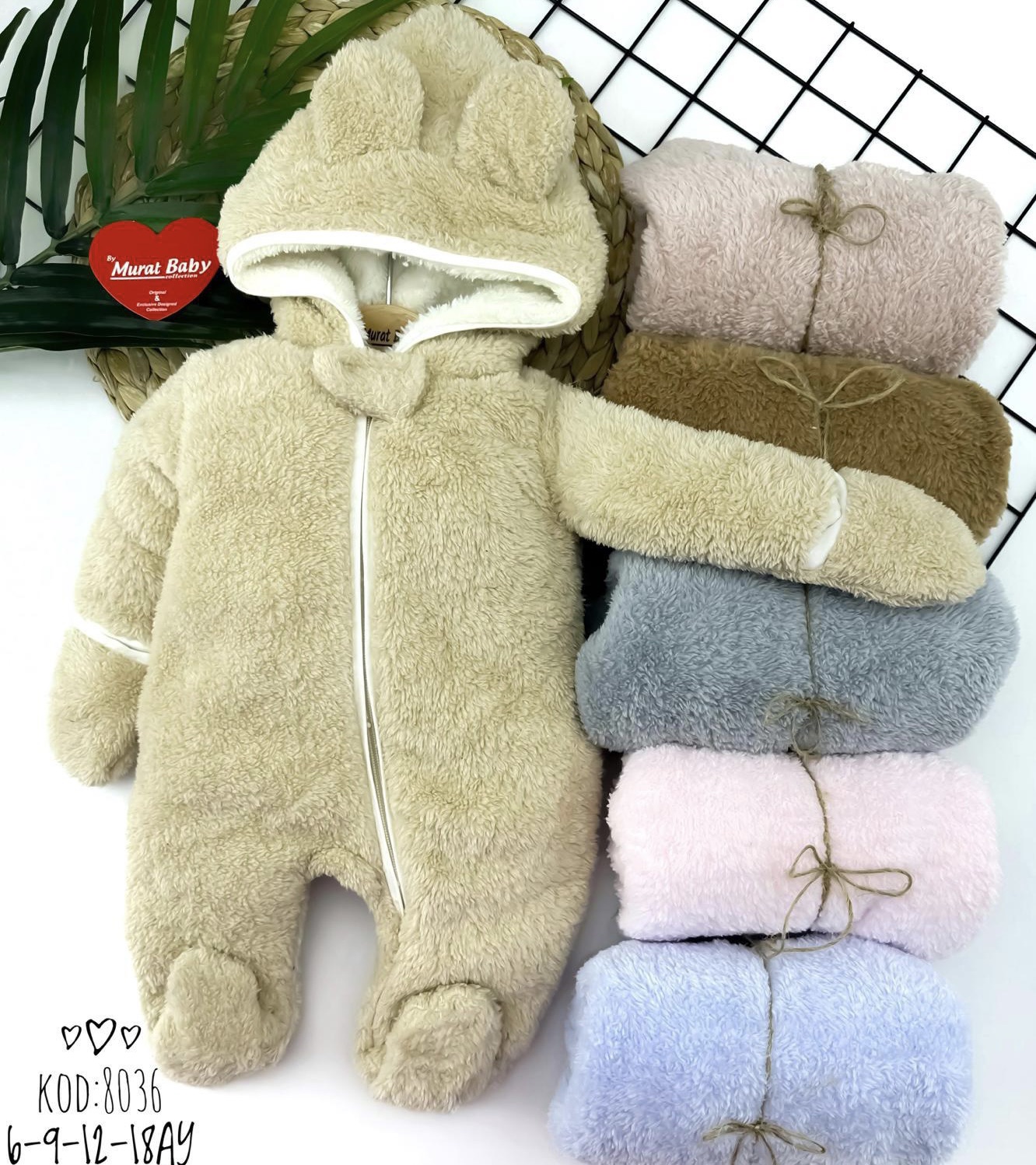 Combinaison à capuche Welsoft polaire beige - Allobebe Maroc