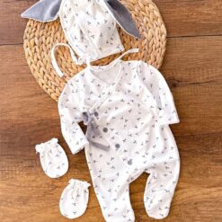 Grenouillère Lapin Comfy - bonnet et mouffles offerts