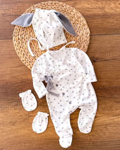 Grenouillère Lapin Comfy - bonnet et mouffles offerts