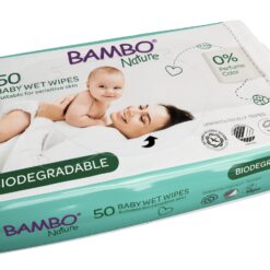 Lingettes Wet wipes biodegradables Bambo Nature sans parfum