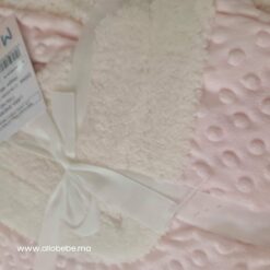 Mora - Couverture Lara Sherpa microfibre Rose- 110 x 140 cm