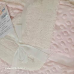 Mora - Couverture Lara Sherpa microfibre Rose- 110 x 140 cm