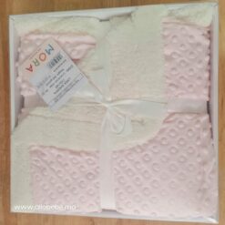 Mora - Couverture Lara Sherpa microfibre Rose- 110 x 140 cm