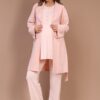 Pyjama grossesse et allaitement avec peignoir Rose