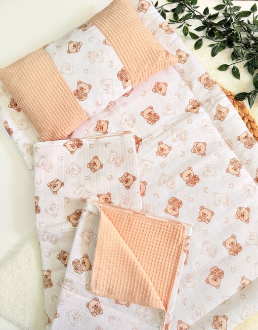 Matelas de lit gauffré double face 3 pcs - Motif ourson