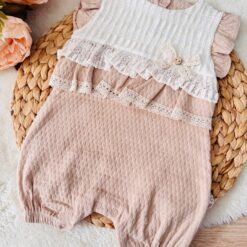 Barboteuse beige Style et confort en coton biologique