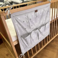 Organisateur de lit couches bébé gris- Bebekevi