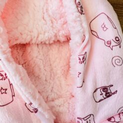 Veste polaire à capuche rose