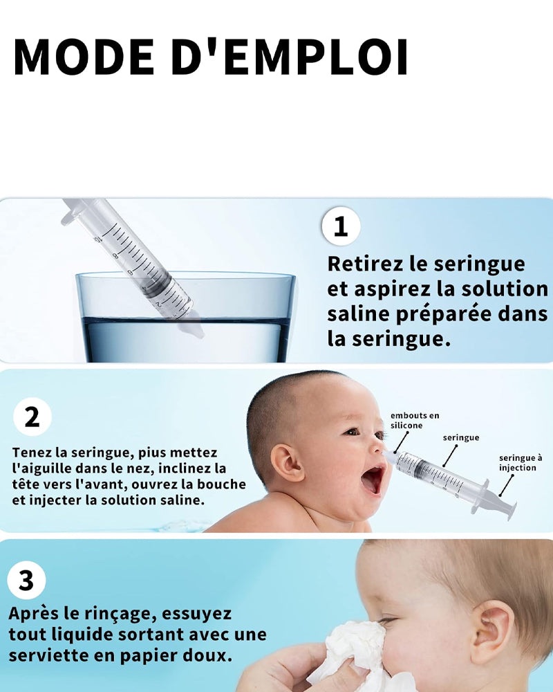 Seringue nasale pour bébé 2pcs - Allobebe Maroc