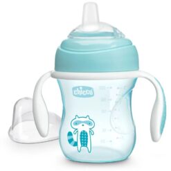 Tasse Transition bec souple silicone 4m+ bleu - Chicco