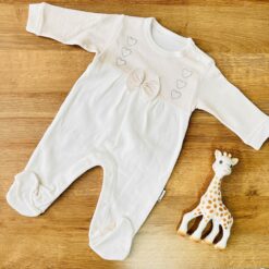 Grenouillère ourson bébé extra confort blanche - Sebi