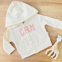 Sweat à Capuche avec Fermeture à Glissière - Créme