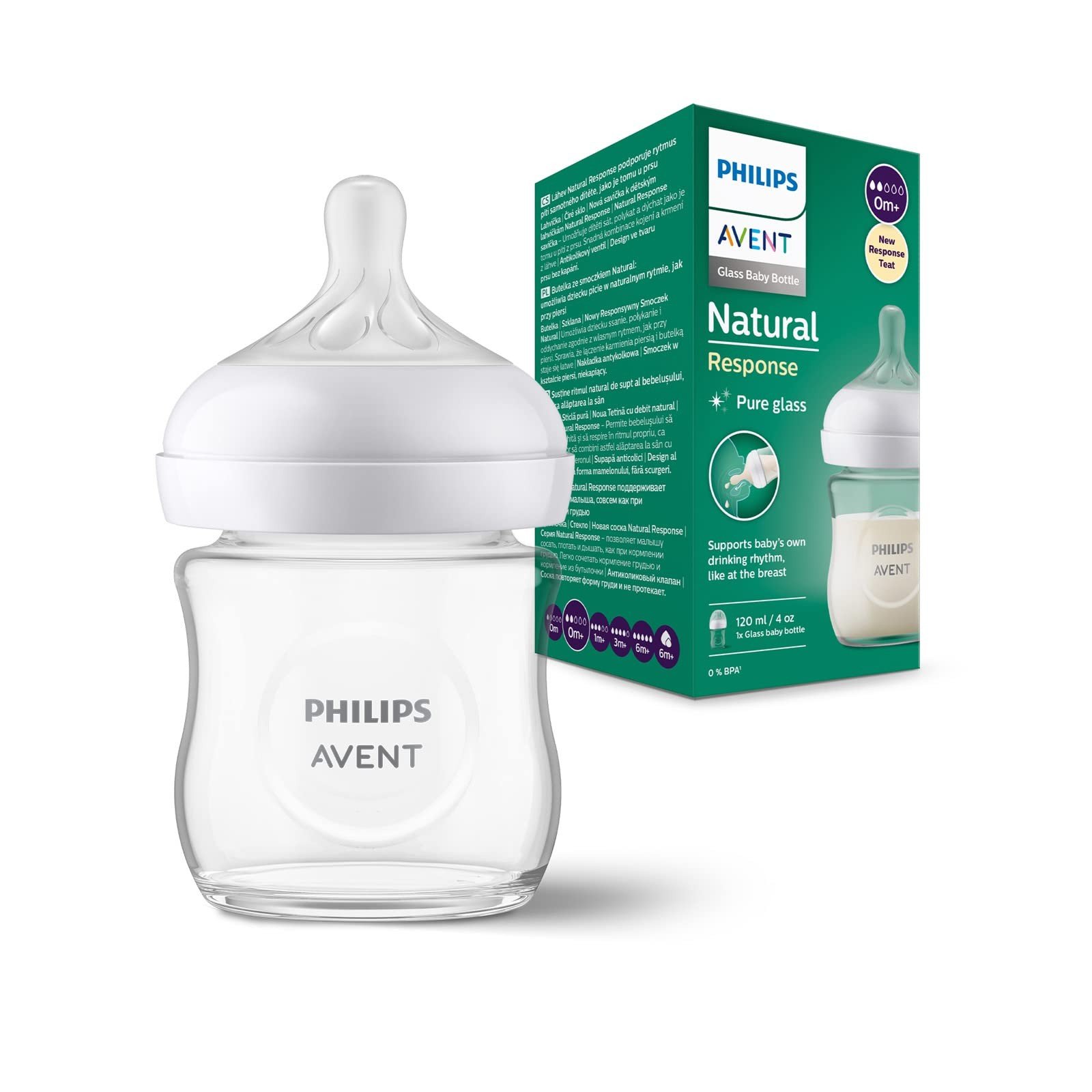 Biberon Natural en verre 0M+ 120ml - Babyfive Maroc