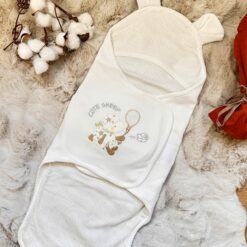 Emmaillotage biologique avec ceinture lombaire 2 en 1 blanc- Bibaby
