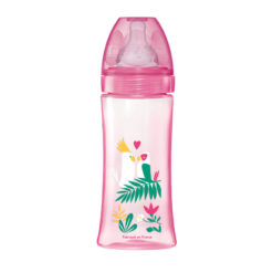 Biberon tétine ronde 3 vitesses rose anti colique 330ml- Dodie initiation 6+