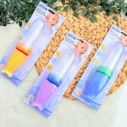 Cuillère-Biberon d’Apprentissage en Silicone (90ml) – Doseur Purée & Compote Anti-Gâchis