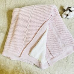 Couverture Tricot doublée polaire