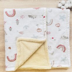 Couverture bébé double faces Coton/polaire toute saison